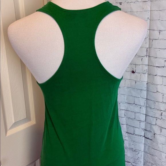 Tibi Sleeveless T-Shirt Dress 2 Green Casual Cotton Racerback Asymmetrical Prep - Picture 12 of 16